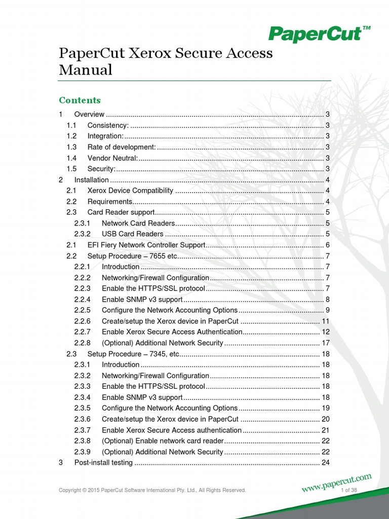 Papercut Mf Xerox Secure Access Manual Download Free Pdf