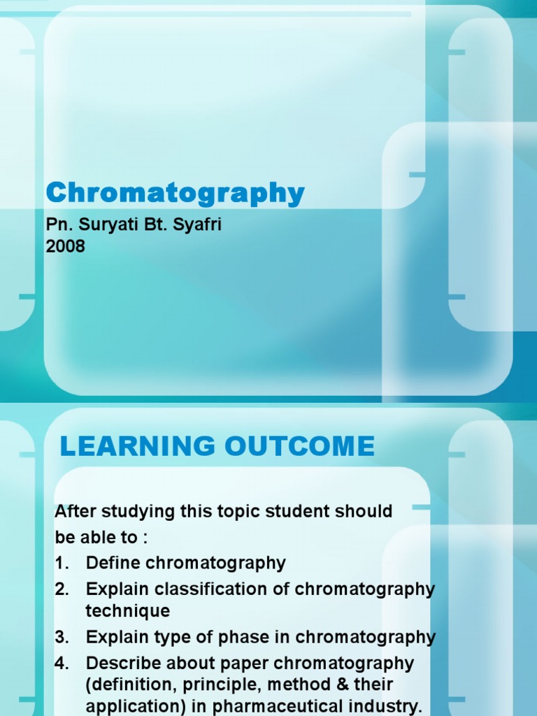 Chromatography PDF Chromatography Elution
