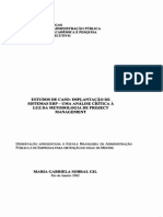 Implantação de Siatemas Erp - Uma Análise Crítica à Luz Da Metodologia de Project Management