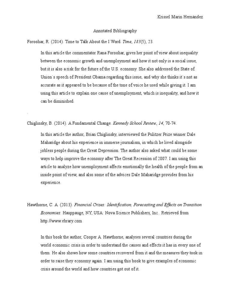 Bibliography example picture