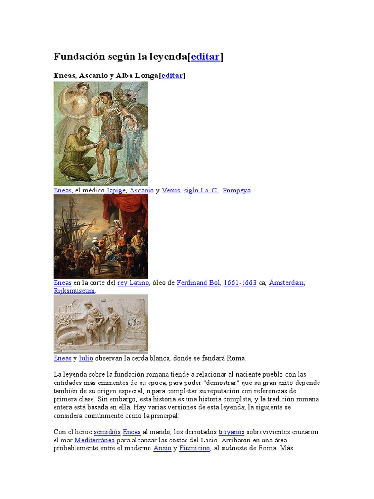 Leyenda de la Fundación de Roma | PDF | Romulus y Remus | Mitologia ...