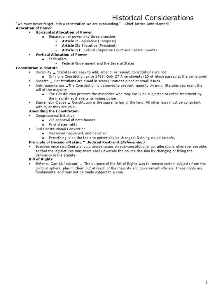 Constitutional Law Outline Standing (Law) Due Process Clause