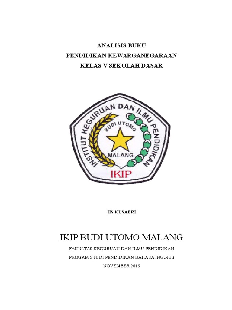 Analisis Buku Pelajaran PKN SD PDF