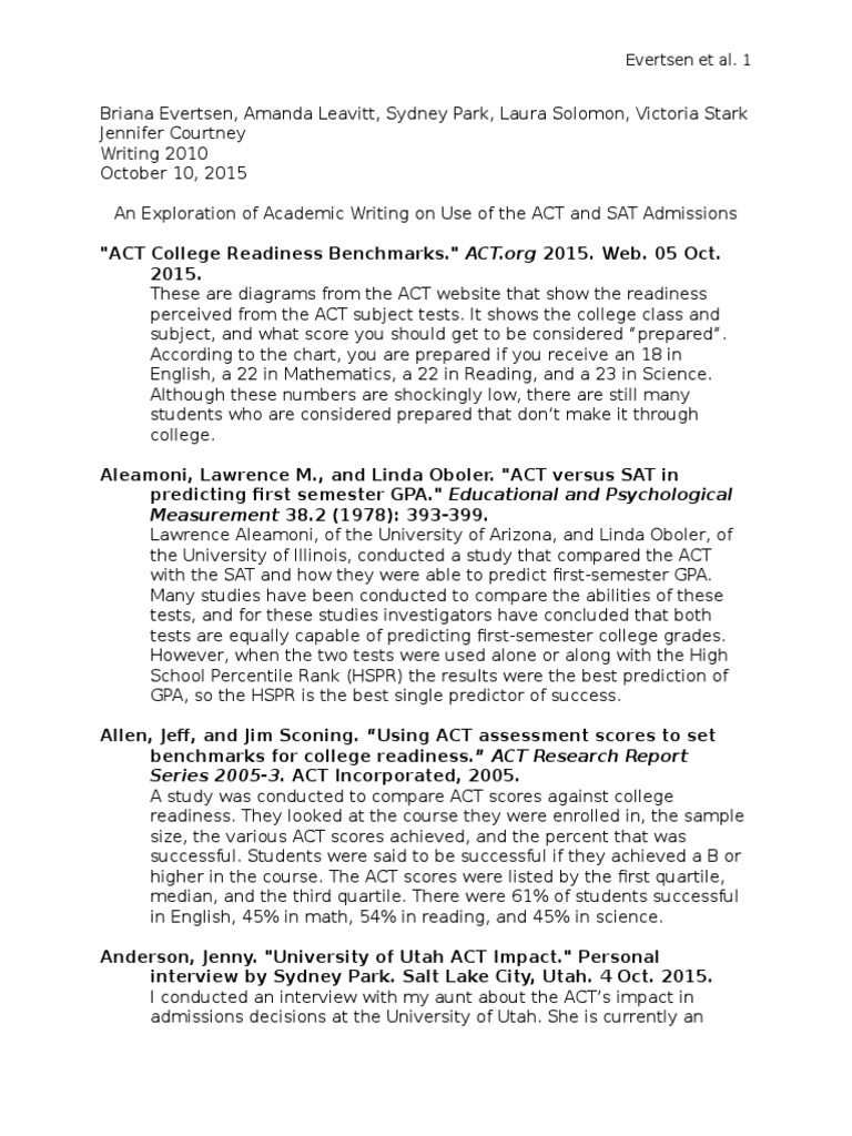 Annotated bibliography format image