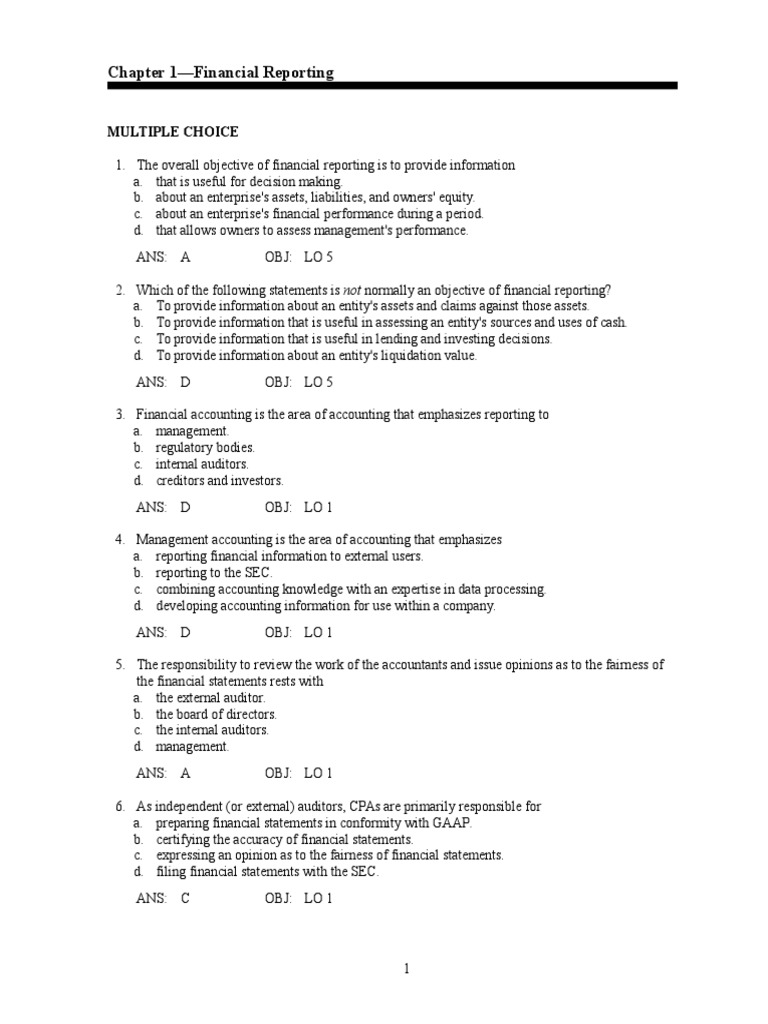 Financial Accounting Chapter | PDF | Financial Accounting Standards ...