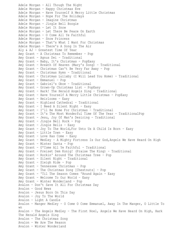 Christmas Song List | Christmas Music | Christmas | Free 30-day Trial | Scribd