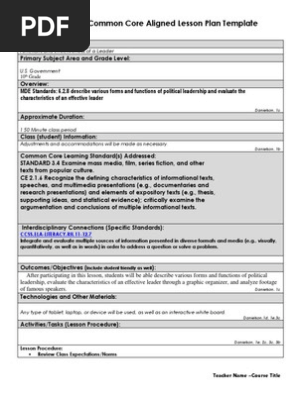 danielson lesson plan 2 for student teaching