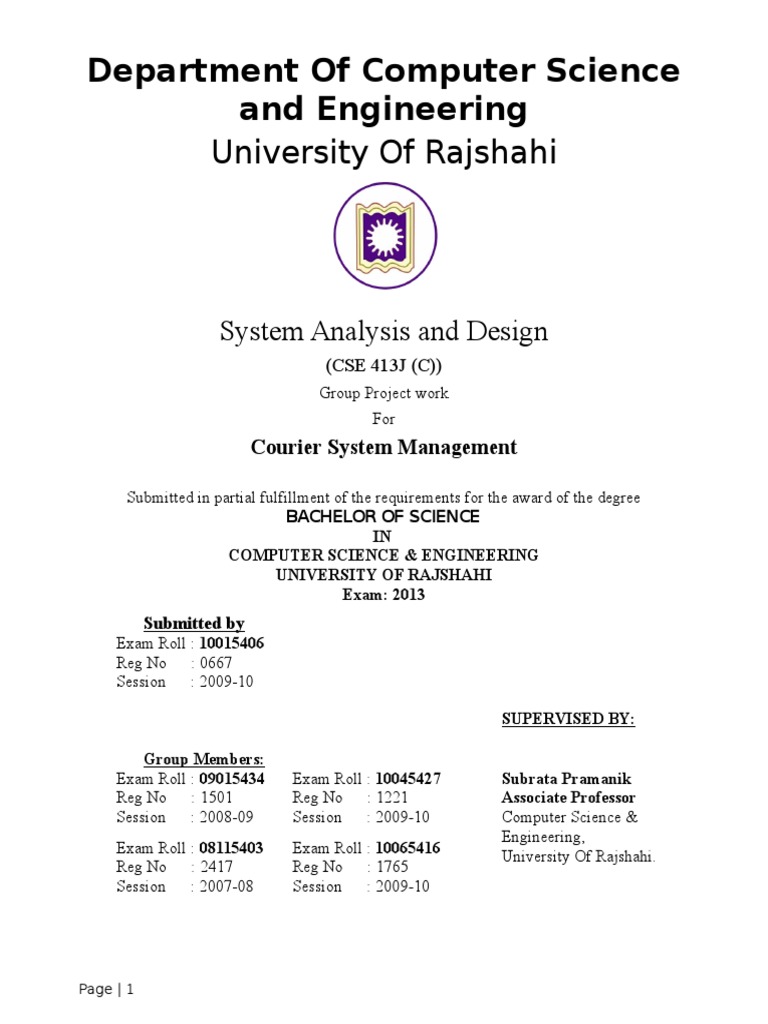 Courier System Management Project Report | PDF | Feasibility Study ...