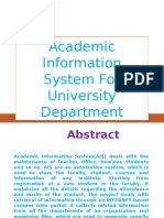 Academic Information System For University Department-Software Main Project