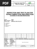 Pt-bm-g00-Dc-00101 Inspection and Test Plan For Piping Fabriction and Erection