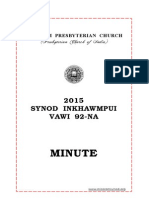 Synod 2015 Minute