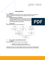 Plastering Mortars Guide: Properties & Application