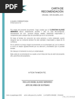 Carta recomendacion