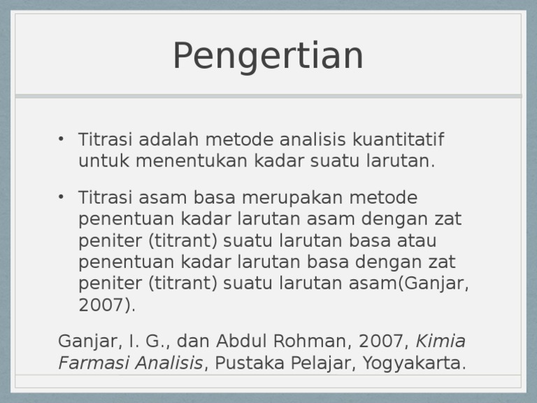 Pengertian Titrasi Asam Basa