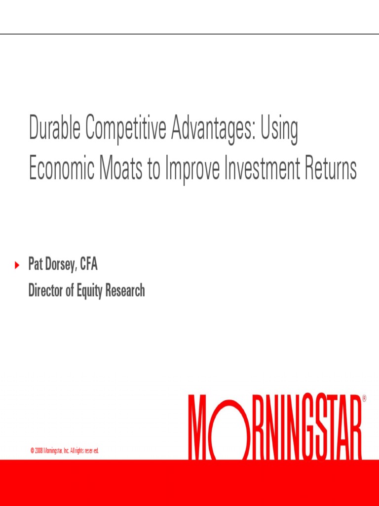Morningstar Economic Moats III Excellent PDF Investor Investing