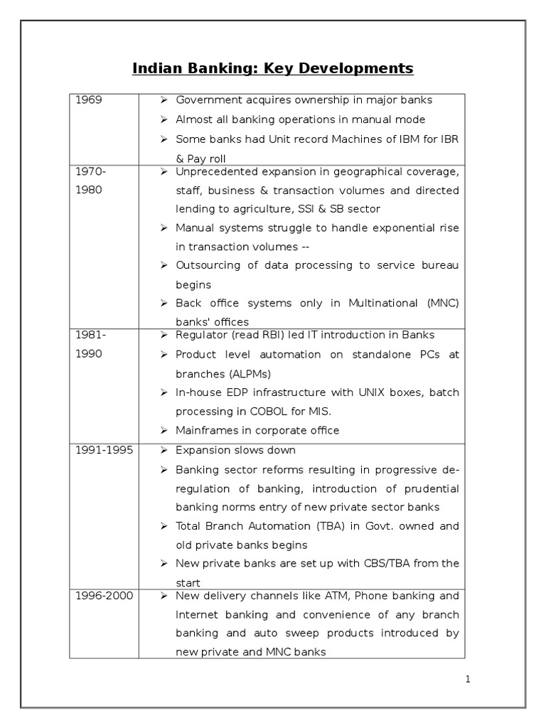Overview of Indian Banking Evolution | PDF | Credit Risk | Credit (Finance)