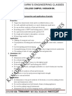 Physical Properties and Application of Metals