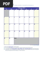 February 2016 Calendar