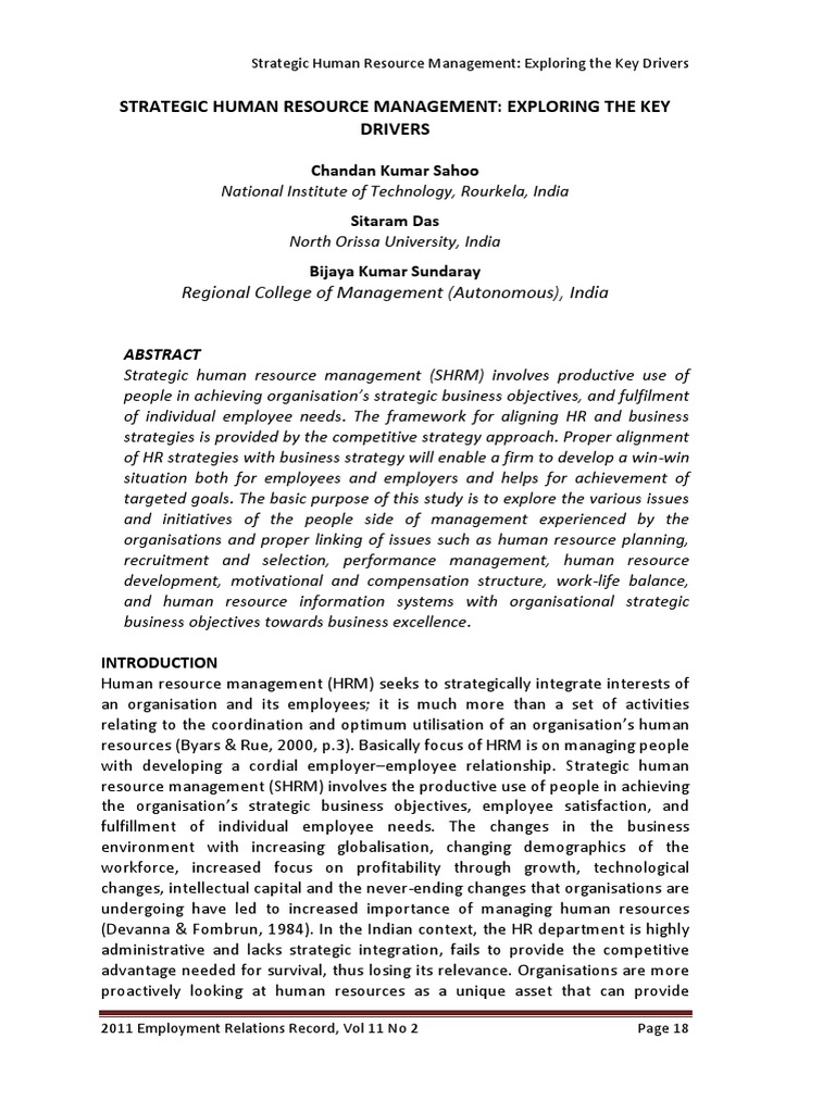 research proposal of human resource management pdf