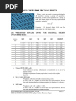 Binary Codes For Decimal Digits