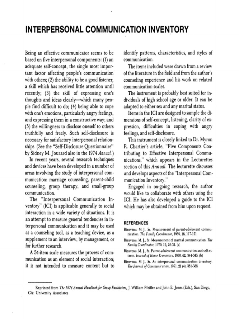 Inventory Conflict Interpersonal | PDF