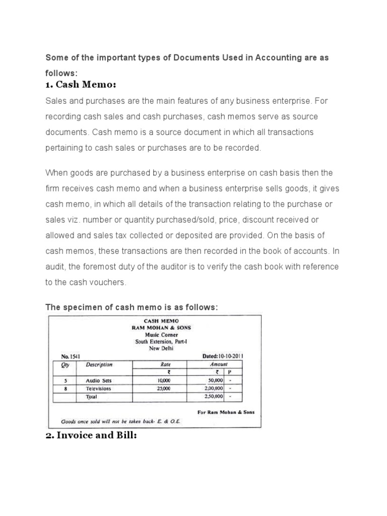 Types of Source Documents in Accounting | PDF | Cheque | Debits And Credits