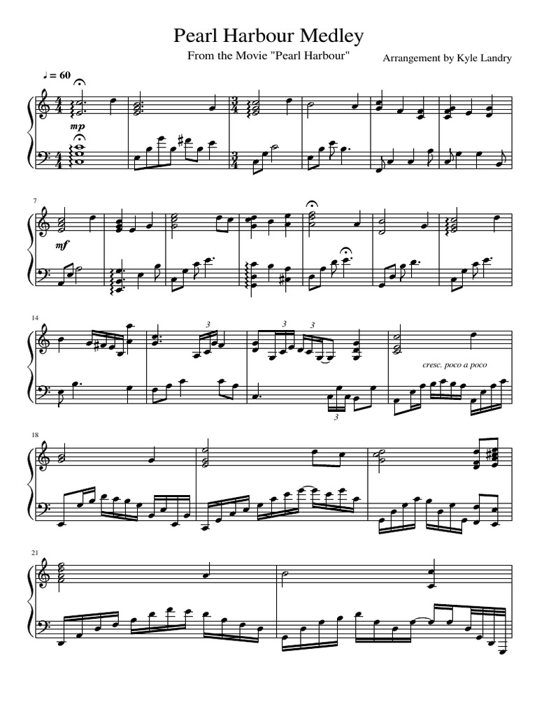 Pearl Harbour Piano Medley