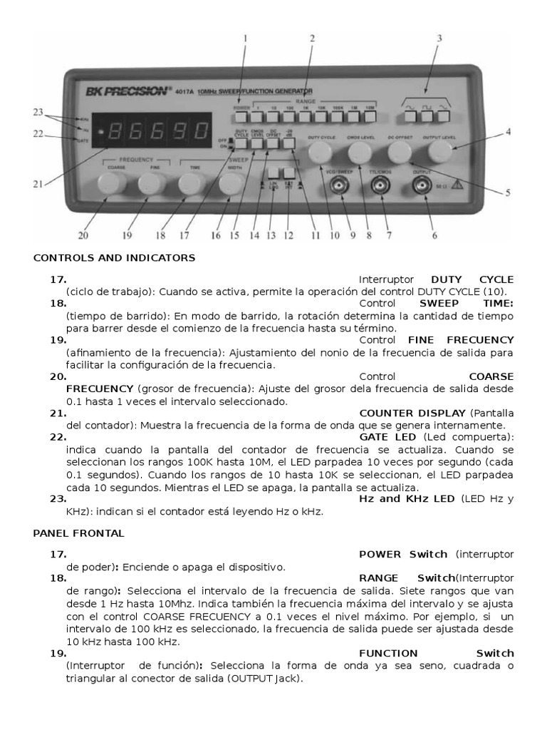 Manual Generador de Ondas PDF Frecuencia Diodo emisor de luz