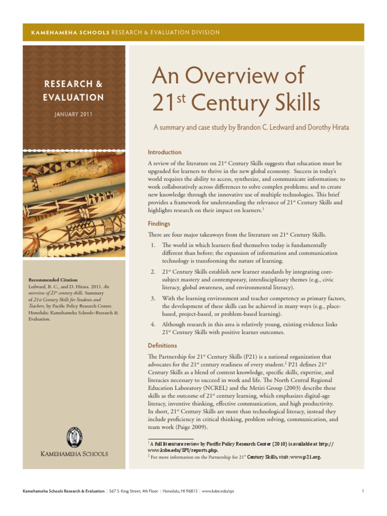 21st Century Skills Brief | PDF | Educational Technology | Learning