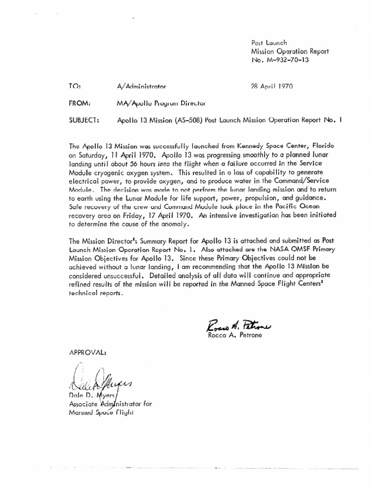 Apollo 13 Mission Post-Launch Report | PDF | Apollo Program | Apollo ...