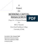 Working Capital Management: A Project On