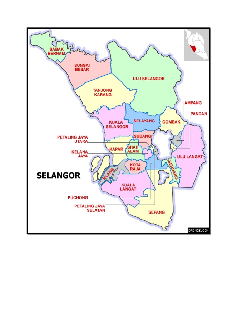 Peta Kedudukan Daerah Sepang Di Selangor