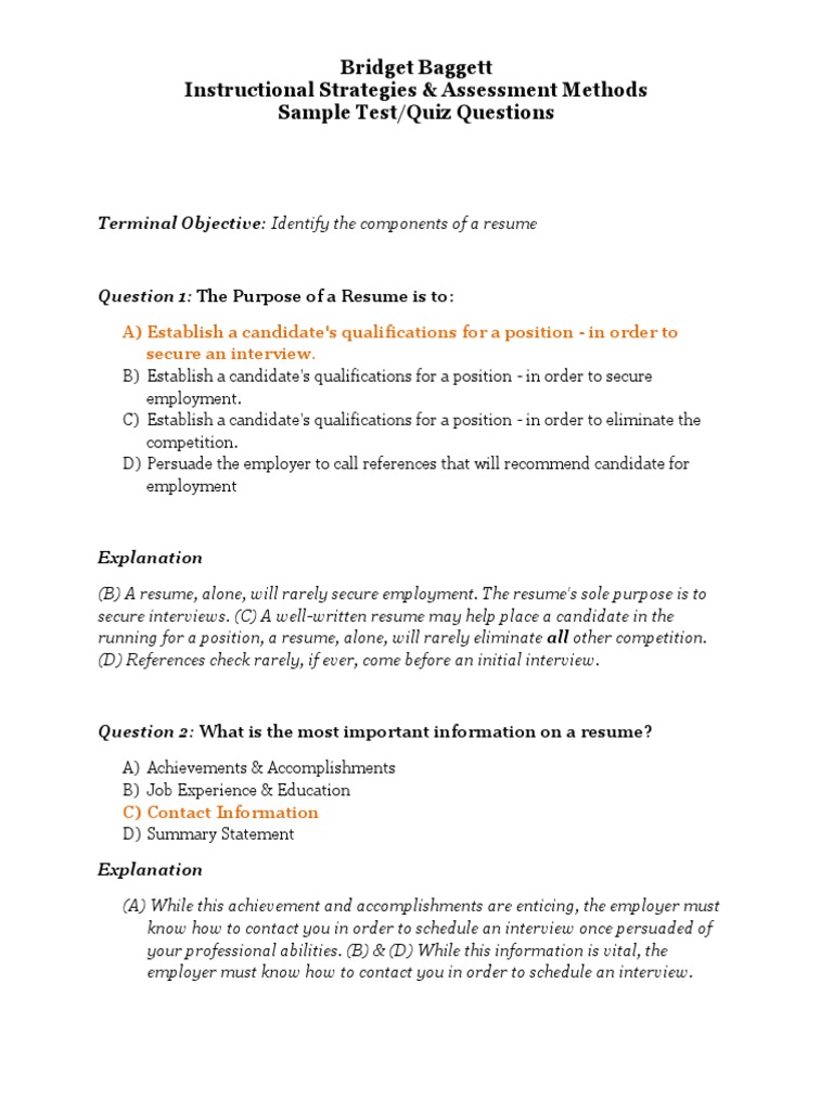 Test Questions | PDF