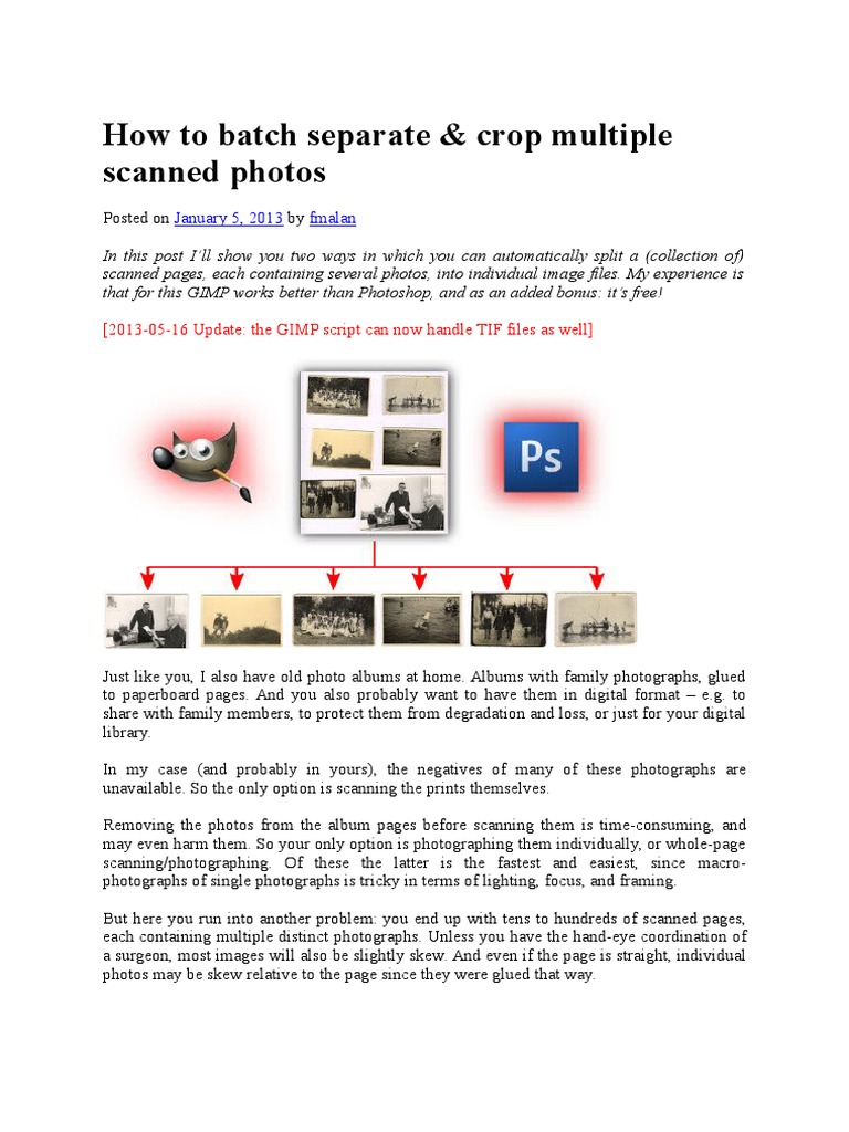 Batch Crop Scanned Photos in Photoshop | PDF | Adobe Photoshop | Image ...