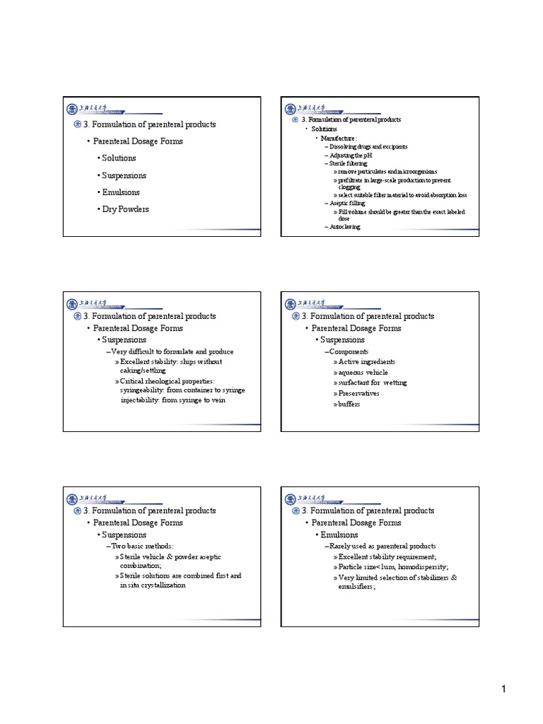 Parenteral Emulsion and Suspension PDF Sterilization (Microbiology