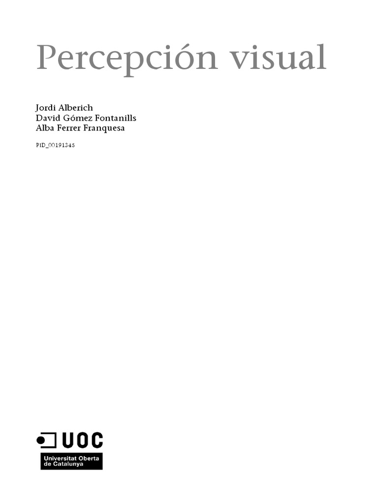 Percepcion Visual Pdf Percepción Visual Corteza Visual