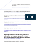 An Investigation of Undergraduate Music Education Curriculum Content in Primary Teacher Education Programmes in Australia