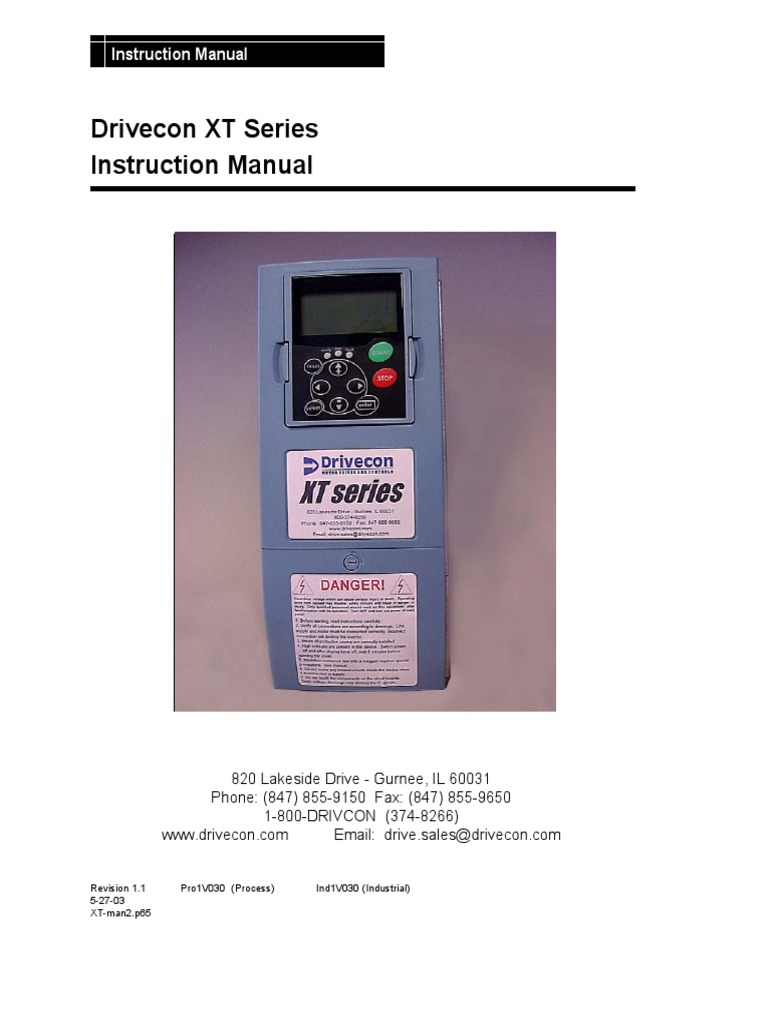 Drivecon XT Series Manual | PDF | Electric Motor | Power Inverter