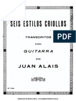 ALAIS Juan - Seis Estudios Criollos Guitar - C