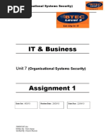 BTEC Level 3 Organisational Systems Security Assignment 1