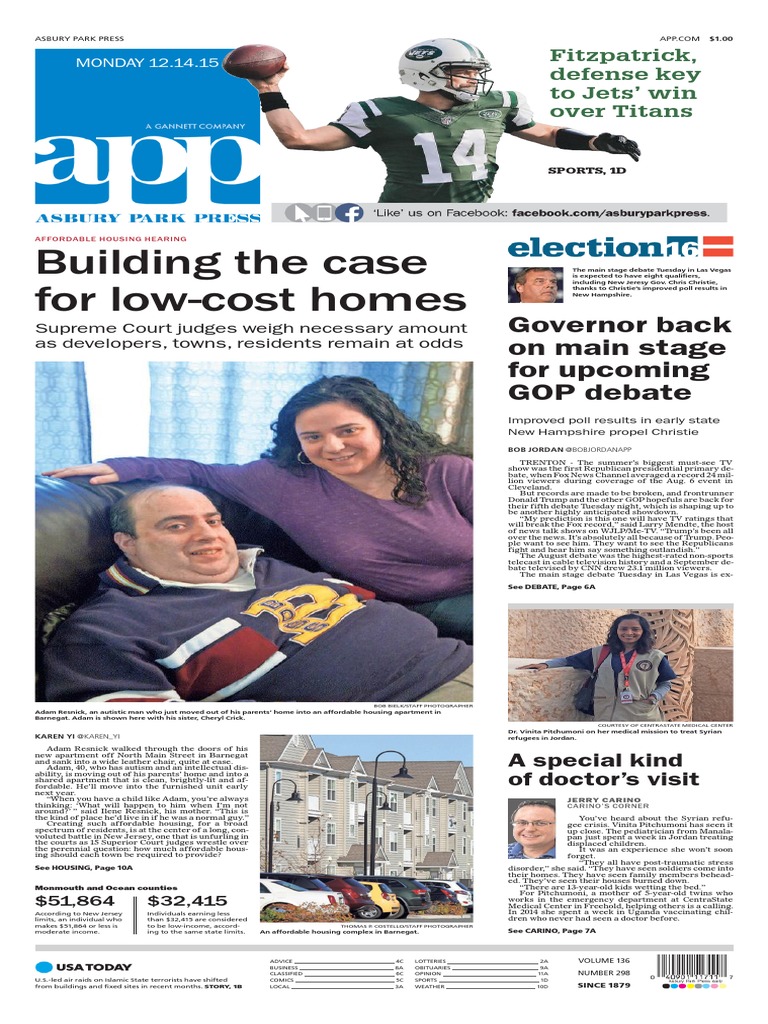 Asbury Park Press Front Page Monday Dec 14 2015 PDF Fox News