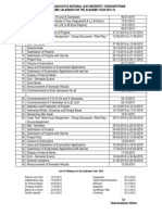 DSNLU Visakhapatnam Academic Calendar 2015-16