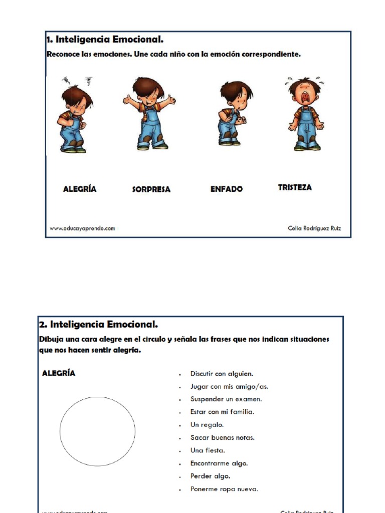 Fichas de Emociones | PDF