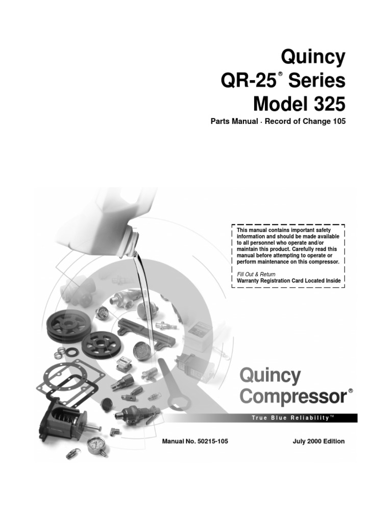 Part List Quincy QR25 Model325 2000 | PDF | Valve | Screw
