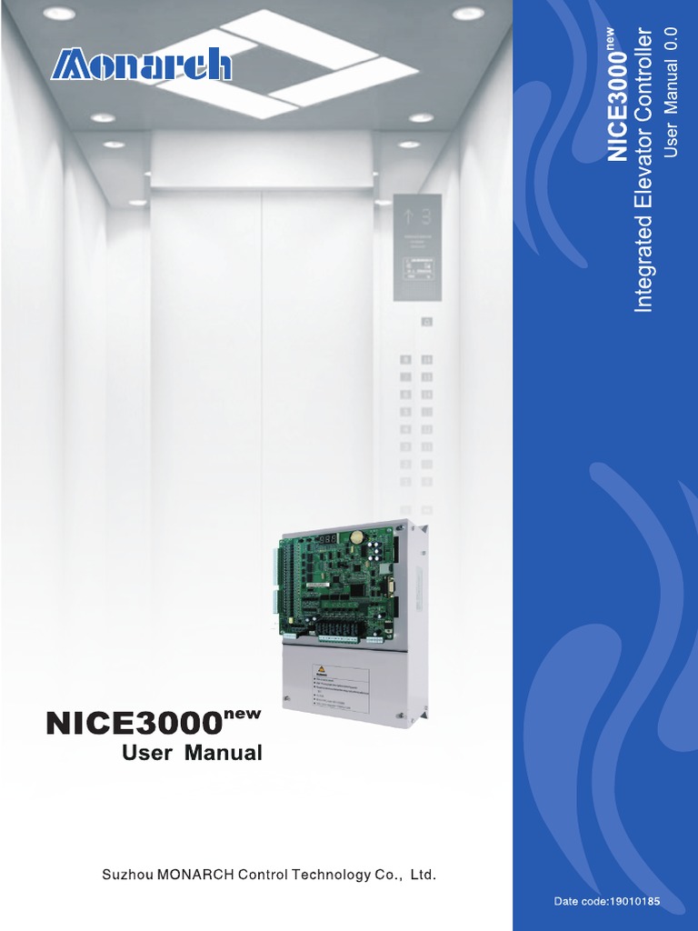 NICE3000 Elevator Controller Manual | PDF | Elevator | Electric Motor