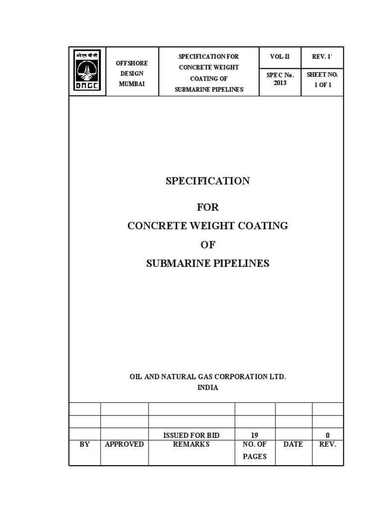 Concrete Weight Specificationa | PDF