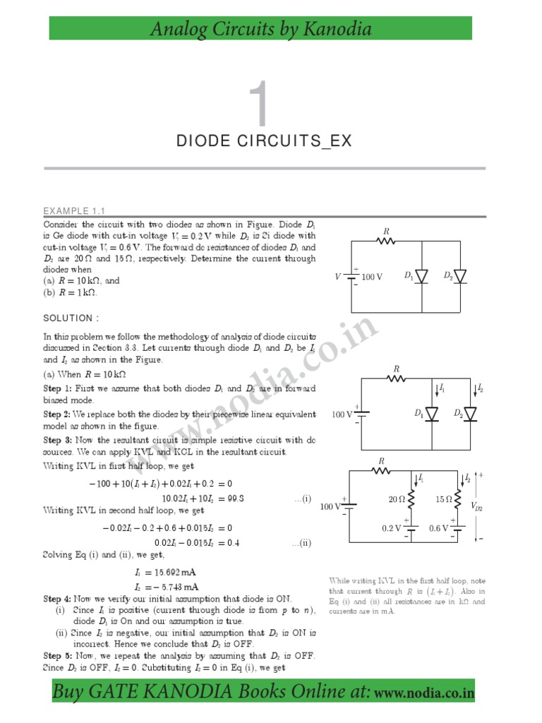 Diode Circuit Analysis and Current Calculation | PDF | Diode | Anode