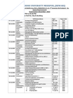 IGU Meerpur Date Sheet 3rd Sem Dec 2015