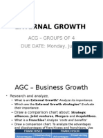 External Growth: Acg - Groups of 4 DUE DATE: Monday, July 3