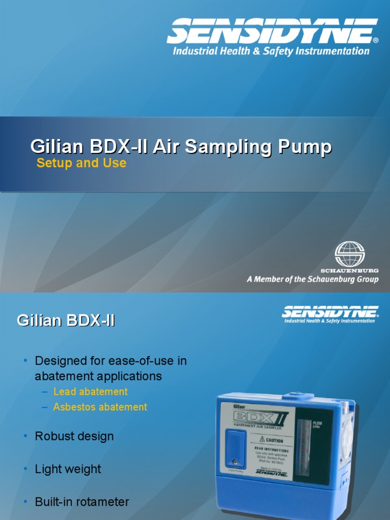 Gilian BDX II Air Sampling Pump PDF Calibration Pump